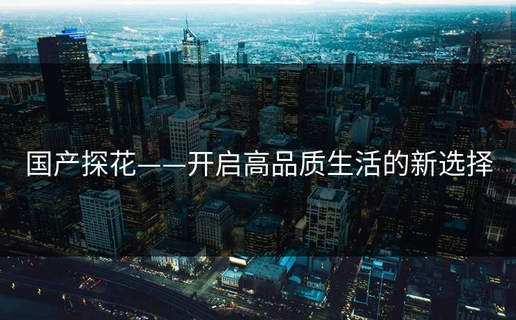 国产探花——开启高品质生活的新选择