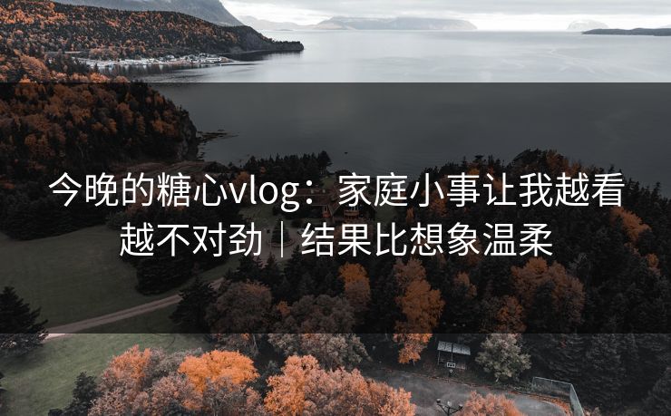 今晚的糖心vlog:家庭小事让我越看越不对劲|结果比想象温柔 今晚的糖心vlog:家庭小事让我越看越不对劲|结果比想象温柔